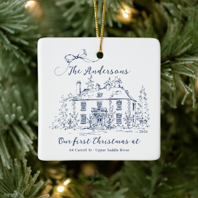 Custom First Home Christmas Ornament (Tree)
