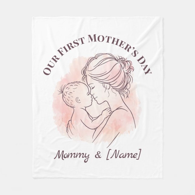 Custom First Mother’s Day Fleece Blanket (Front)