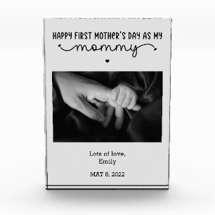 Custom First Mother's Day Cute Minimalist Photo Block