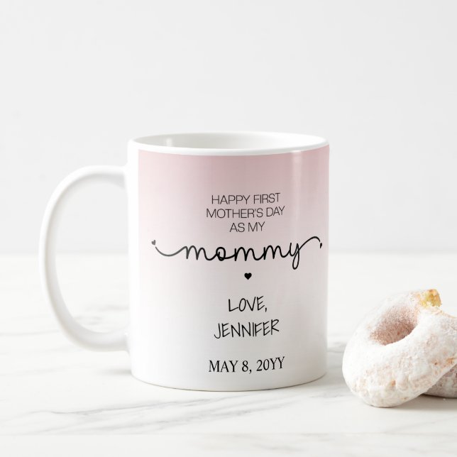 Custom First Mother's Day New Mummy Keepsake Gifts Coffee Mug (With Donut)