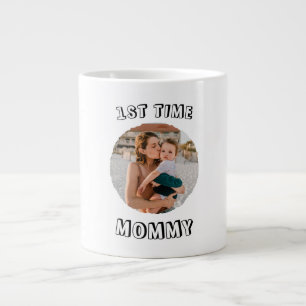 Custom First time 1st Mum Mummy Mother's card Large Coffee Mug