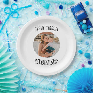 Custom First time 1st Mum Mummy Mother's card Paper Plate