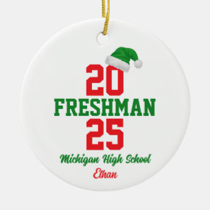 Custom First Year at College2025, Freshman Ceramic Ornament