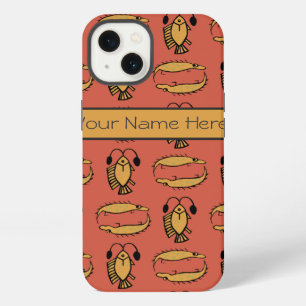 Custom Fish Crocodile Egyptian Tribal Red Yellow iPhone Case