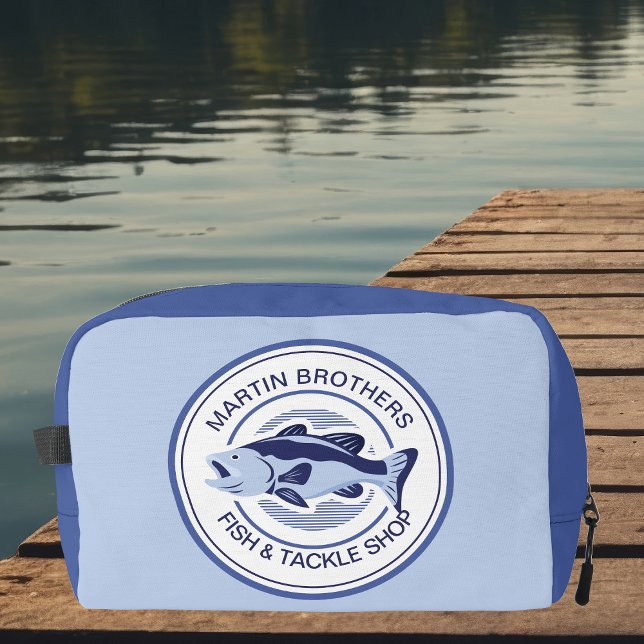Custom Fish Tackle Shop Blue Bass Fisherman Dopp Kit (Creator Uploaded)