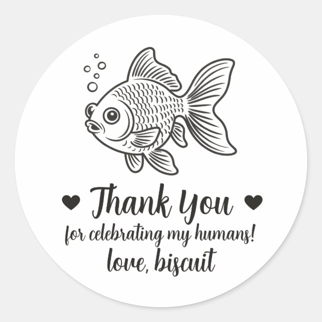 Custom Fish Wedding Favour Stickers (Front)