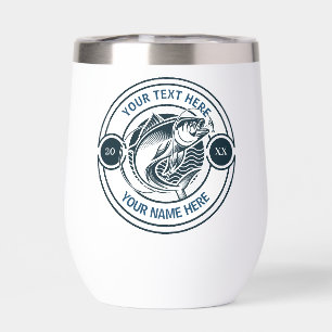 Custom Fishing Bass Logo Retro Monogram
