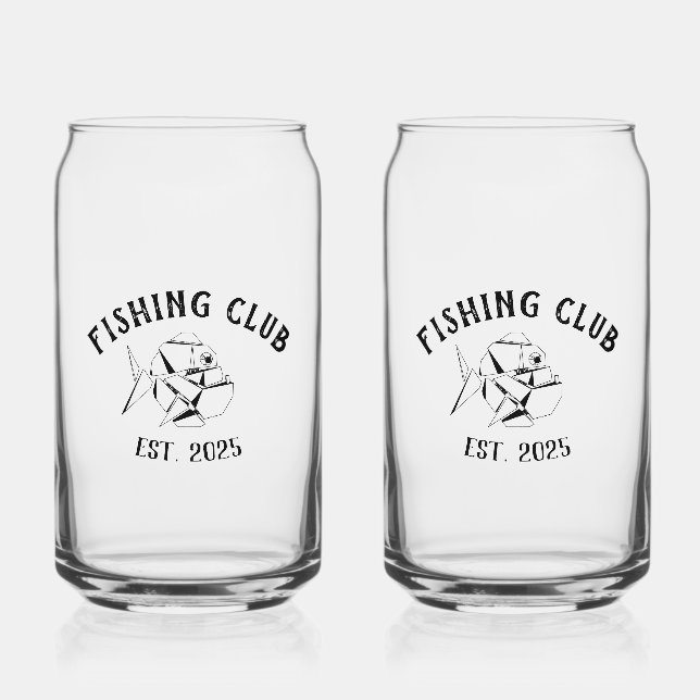 Custom Fishing Club Can Glass (Front)