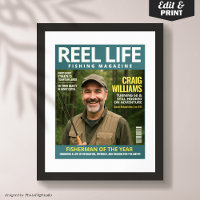 Custom Fishing Magazine Cover, Fisherman Portrait