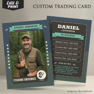 Custom Fishing Trading Card, Fisherman Card Gifts