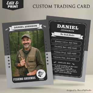 Custom Fishing Trading Card, Fisherman Card Gifts