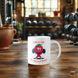 Custom Fitness Quirky Tomato Lifting Weights  Large Coffee Mug