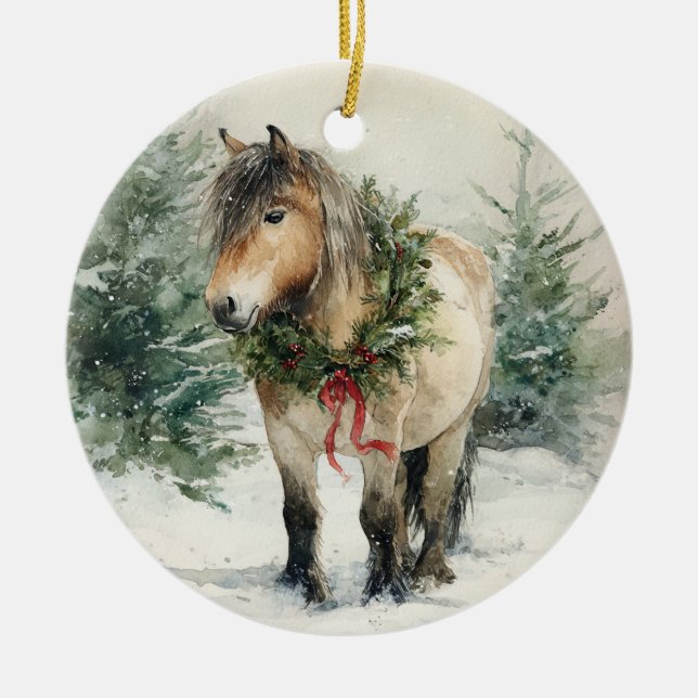 Custom Fjord Horse Christmas Ornament Gift (Front)