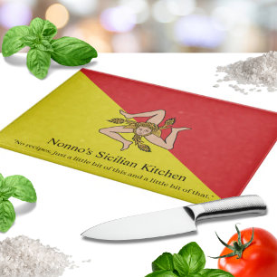 Custom Flag of Italy Sicily - Sicilian Kitchen Cutting Board