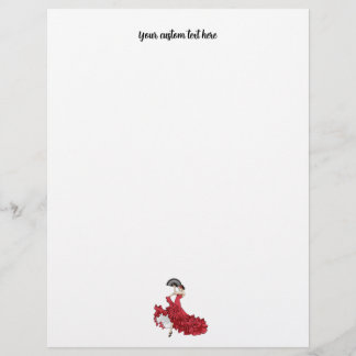 Custom Flamenco Dancer Stationery Letterhead