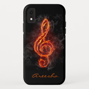 Custom Flaming Music Note iPhone XR Case