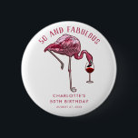 Custom Flamingo 50th Birthday Novelty Swag 6 Cm Round Badge<br><div class="desc">Cute personalised 50th birthday party flamingo gag button. Add your name and message by clicking on the "Personalise" button to create a unique party swag for your celebration. Makes a perfect keepsake for guests to remember this special milestone.</div>