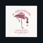 Custom Flamingo 50th Birthday Novelty Swag Paper Napkin<br><div class="desc">Cute personalised 50th birthday party flamingo gag tote bag. Add your name and message by clicking on the "Personalise" button to create a unique party swag for your celebration. Makes a perfect keepsake for guests to remember this special milestone.</div>