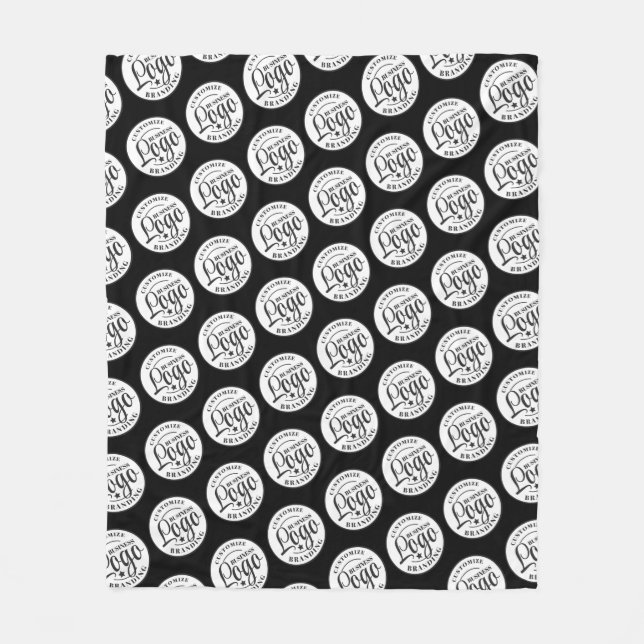 Custom Fleece Blanket With Logo Print | Black (Front)