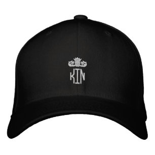 Custom Flexfit Wool Black King Text Embroidered Hat