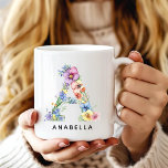 Custom Floral Alphabet Mug for Her Mum Grandma<br><div class="desc">Make their name bloom beautifully. This personalised floral alphabet mug features a delicate flower letter paired with a custom name underneath. Each initial is designed with soft botanical details, creating a meaningful and elegant gift they will use every day. Add any name to transform this mug into a thoughtful birthday...</div>