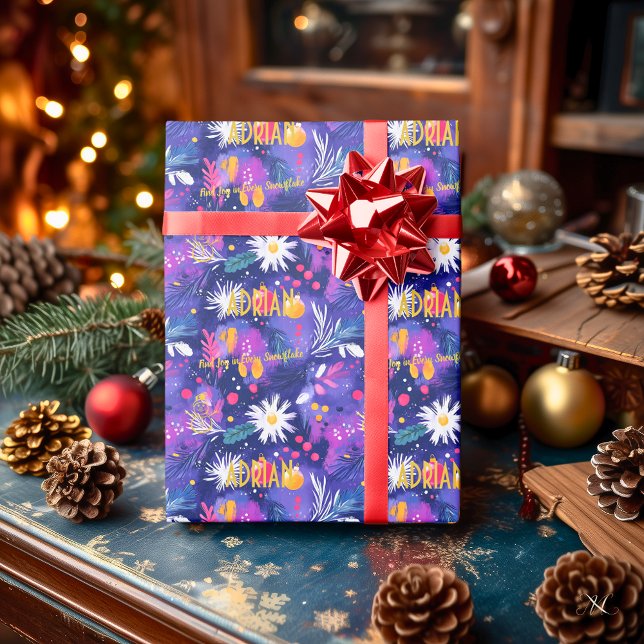 Custom Floral and Pine Christmas Wrapping Paper (Creator Uploaded)