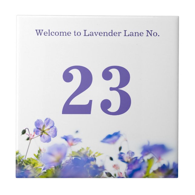 Custom Floral apartment (house) number Ceramic Tile (Front)