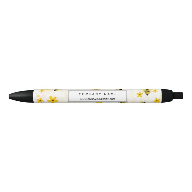 Custom Floral Bee Business Promotional Pen  (Front)