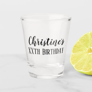Custom Floral Birthday Favour Shot Glass