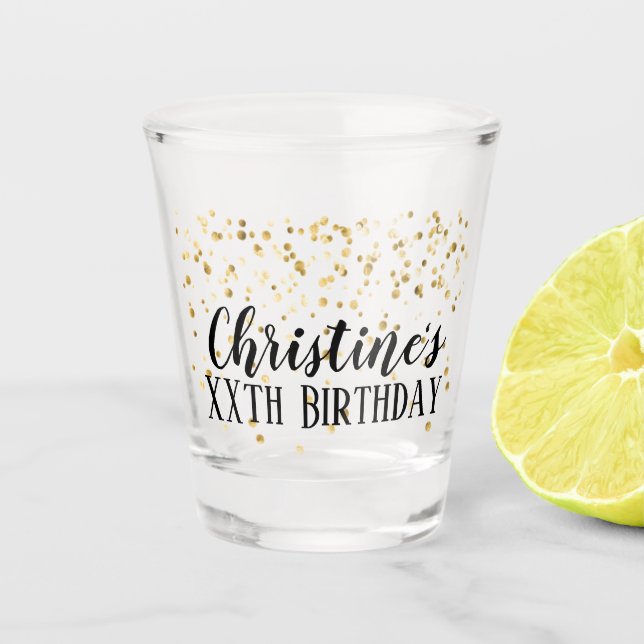 Custom Floral Birthday Favour Shot Shot Glass (Front)