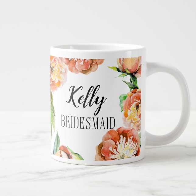 Custom Floral Bridesmaid Mug (Right)