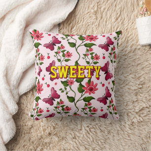Custom floral butterfly pattern  cushion