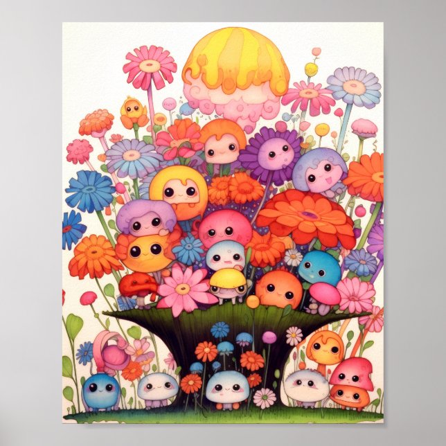 Custom floral, colourful, cute poster (Front)