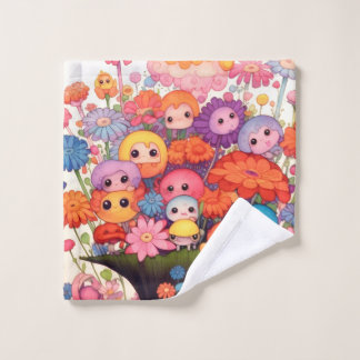 Custom floral, colourful, cute wash cloth