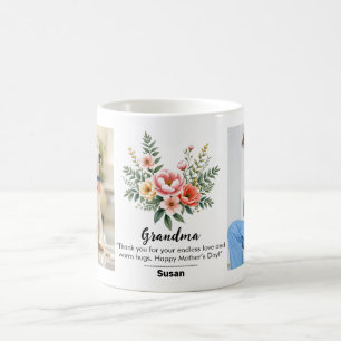 Custom Floral Flower Happy Mother's Granma Gift Coffee Mug