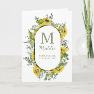 Custom Floral Girls Graduation Card