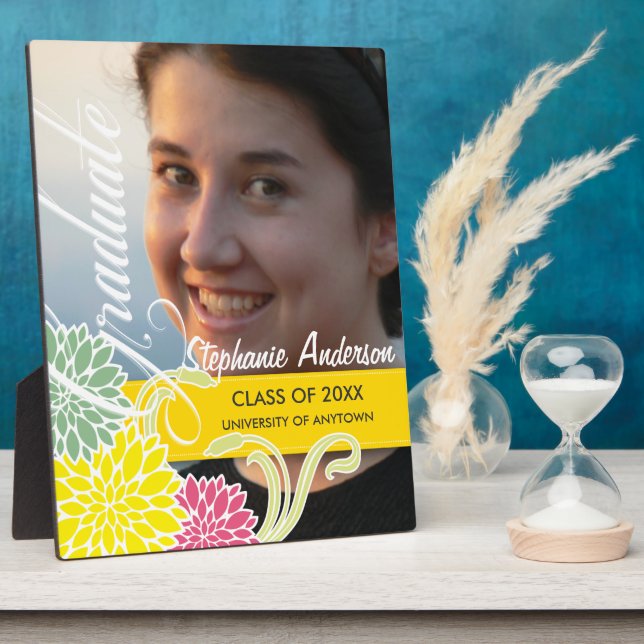 Custom floral graduation plaque (Side)