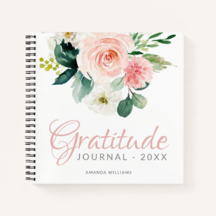 Custom Floral Gratitude Journal with Year and Name