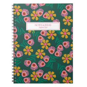 custom floral green pretty notes ideas notebook