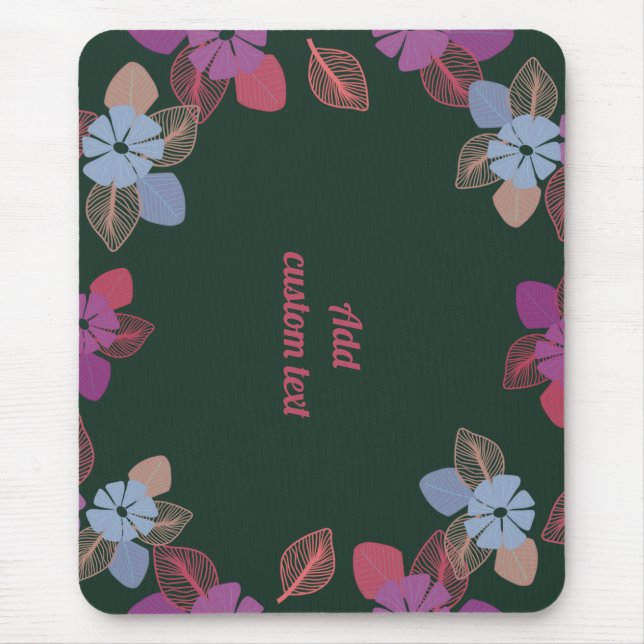 Custom floral greenery modern mouse pad (Front)