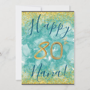 Custom Floral Happy 80th Birthday Card