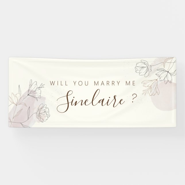Custom Floral Line Art  Proposal Banner (Horizontal)