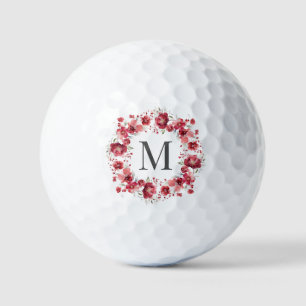 Custom Floral Monogram Golf Balls