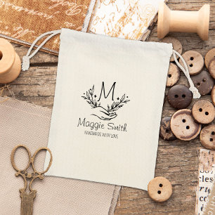 Custom Floral Monogram, Handmade Large Rubber Stamp