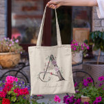 Custom Floral Monogram Letter A Personalised Gift Tote Bag<br><div class="desc">Enchanting tote bag with an elegant 'A' monogram crafted from tree bark and roses. Customisable with your name,  perfect for gifts and nature lovers.</div>