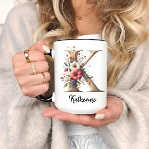 Custom Floral Mug for Birthday or Mothers Day Gift