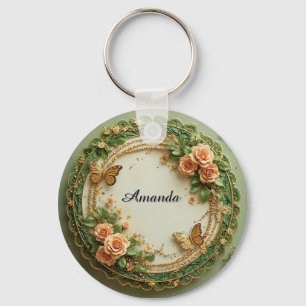 🌸 Custom Floral Name Gift For Everyday Accessorie Key Ring