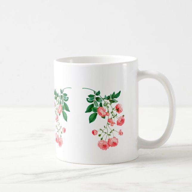 Custom Floral Name Mug - Personalised Coffee Mug w (Right)