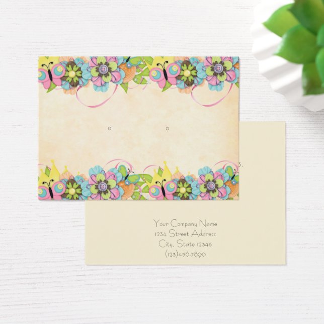 Custom Floral Nature Stud Earring Display Card (Desk)