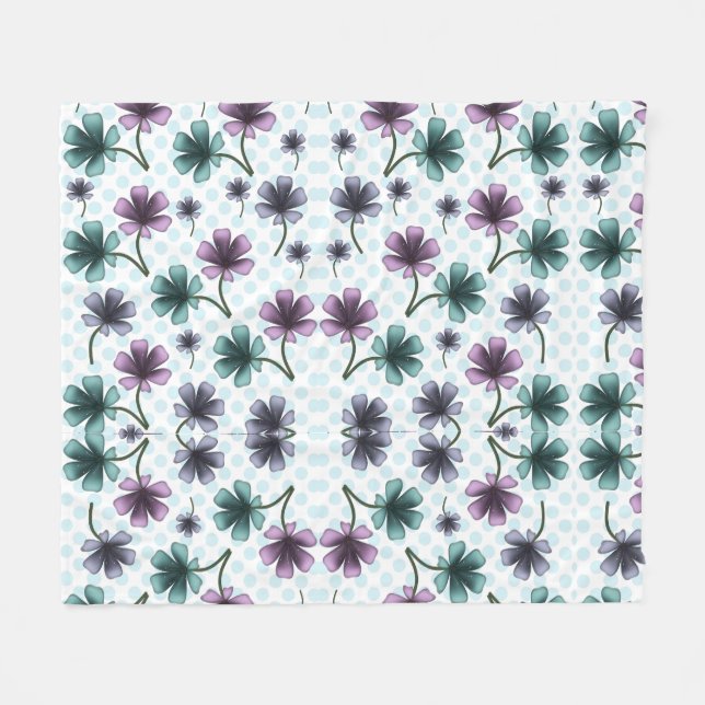 Custom  floral Pattern Blanket (Front (Horizontal))